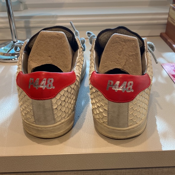 SOLD **RARE** P448 John Snake Embossed Sneaker WHITBO 38 - Picture 3 of 4